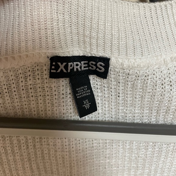 Express White Sweater Top with Fun Sleeves, Size xs - Picture 4 of 7